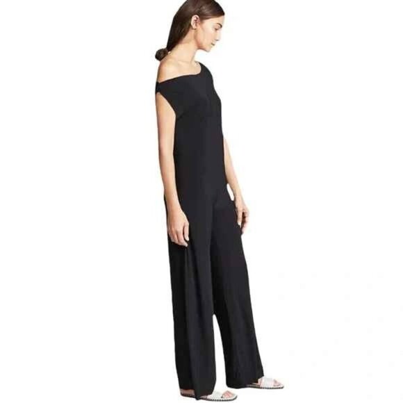 Norma Kamali Drop Shoulder Jumpsuit in Black - Picture 1 of 16